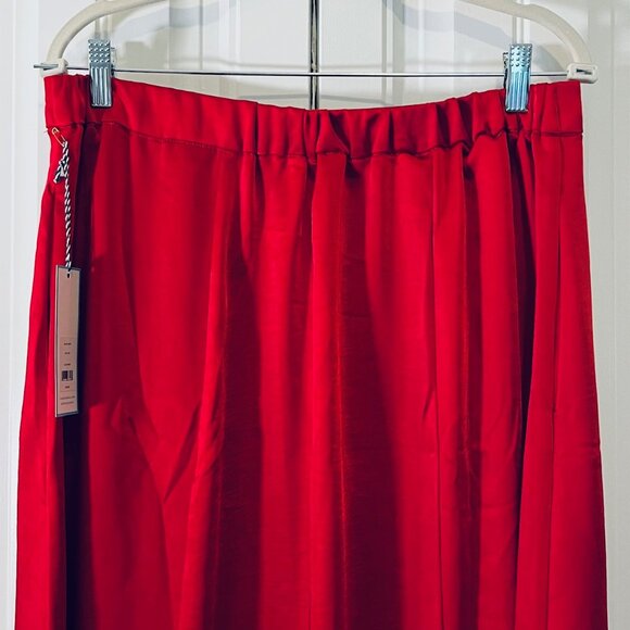 Draper James Elastic Back Satin Midi Skirt in Red (L) New with Tags - Picture 8 of 14